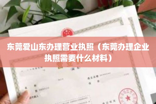 东莞爱山东办理营业执照（东莞办理企业执照需要什么材料）