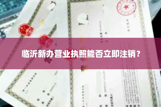 临沂新办营业执照能否立即注销？