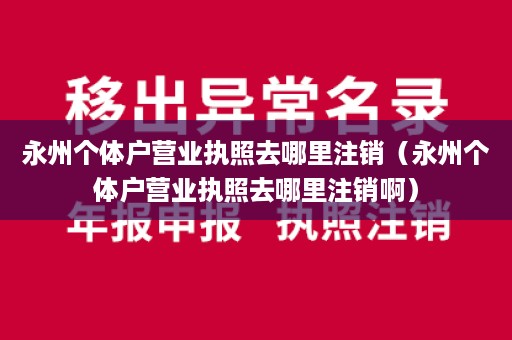 永州个体户营业执照去哪里注销（永州个体户营业执照去哪里注销啊）