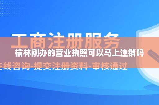 榆林刚办的营业执照可以马上注销吗