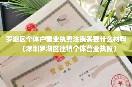 罗湖区个体户营业执照注销需要什么材料（深圳罗湖区注销个体营业执照）