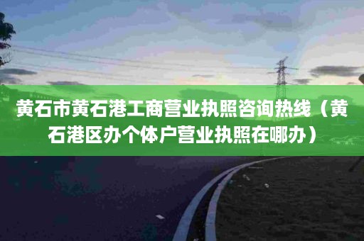 黄石市黄石港工商营业执照咨询热线（黄石港区办个体户营业执照在哪办）