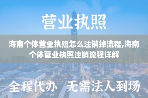 海南个体营业执照怎么注销掉流程,海南个体营业执照注销流程详解