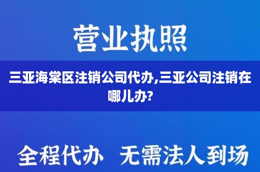 三亚海棠区注销公司代办,三亚公司注销在哪儿办?