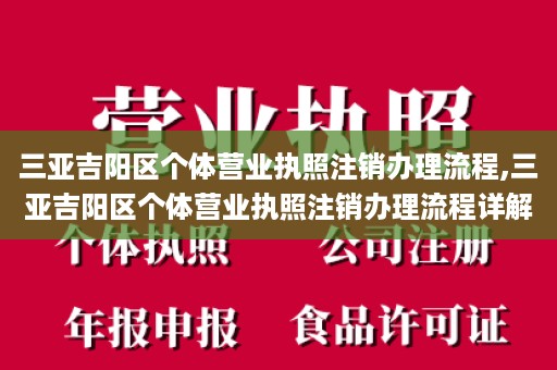 三亚吉阳区个体营业执照注销办理流程,三亚吉阳区个体营业执照注销办理流程详解