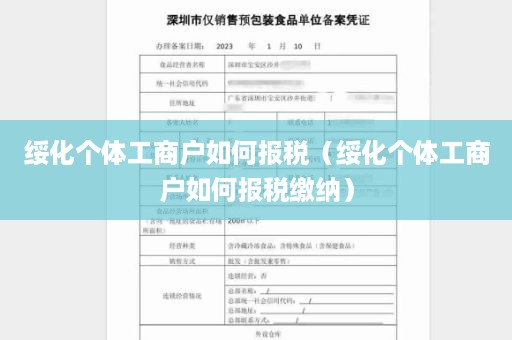 绥化个体工商户如何报税（绥化个体工商户如何报税缴纳）