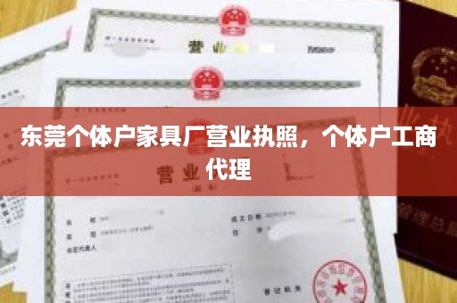 东莞个体户家具厂营业执照，个体户工商代理