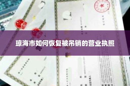 琼海市如何恢复被吊销的营业执照