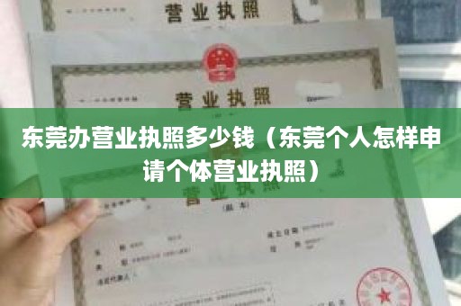 东莞办营业执照多少钱（东莞个人怎样申请个体营业执照）