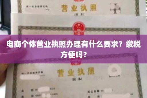 电商个体营业执照办理有什么要求？缴税方便吗？