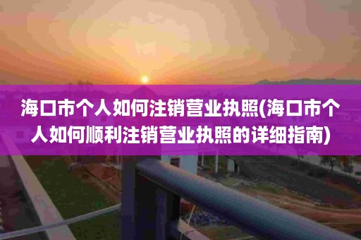 海口市个人如何注销营业执照(海口市个人如何顺利注销营业执照的详细指南)