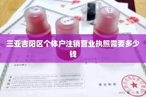 三亚吉阳区个体户注销营业执照需要多少钱