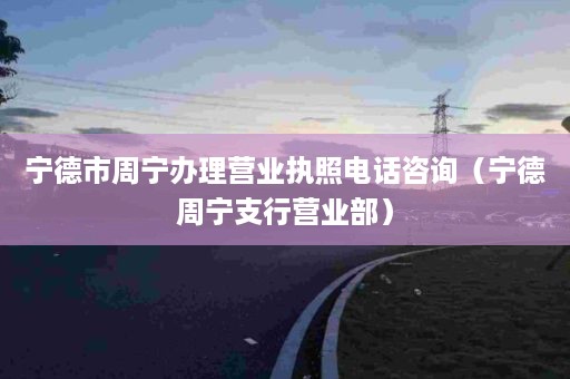 宁德市周宁办理营业执照电话咨询（宁德周宁支行营业部）