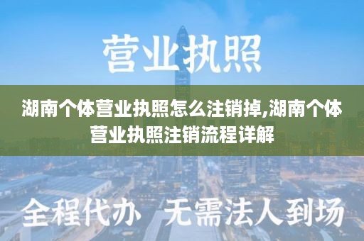 湖南个体营业执照怎么注销掉,湖南个体营业执照注销流程详解