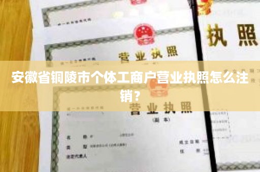 安徽省铜陵市个体工商户营业执照怎么注销？