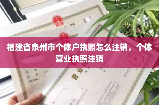 福建省泉州市个体户执照怎么注销，个体营业执照注销