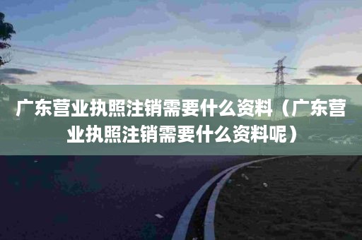 广东营业执照注销需要什么资料（广东营业执照注销需要什么资料呢）