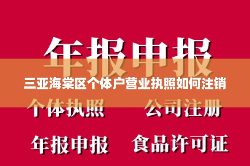 三亚海棠区个体户营业执照如何注销