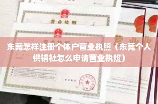 东莞怎样注册个体户营业执照（东莞个人供销社怎么申请营业执照）