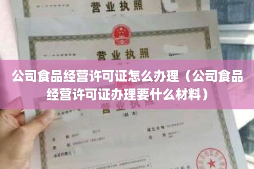 公司食品经营许可证怎么办理（公司食品经营许可证办理要什么材料）