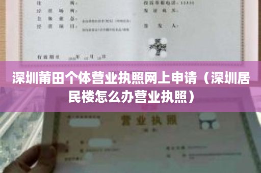 深圳莆田个体营业执照网上申请（深圳居民楼怎么办营业执照）