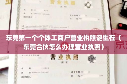 东莞第一个个体工商户营业执照诞生在（东莞合伙怎么办理营业执照）