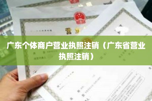 广东个体商户营业执照注销（广东省营业执照注销）