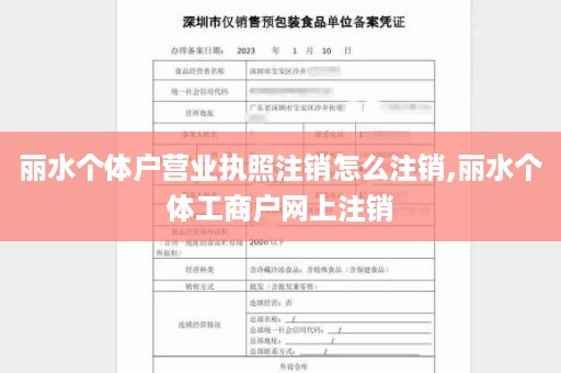 丽水个体户营业执照注销怎么注销,丽水个体工商户网上注销