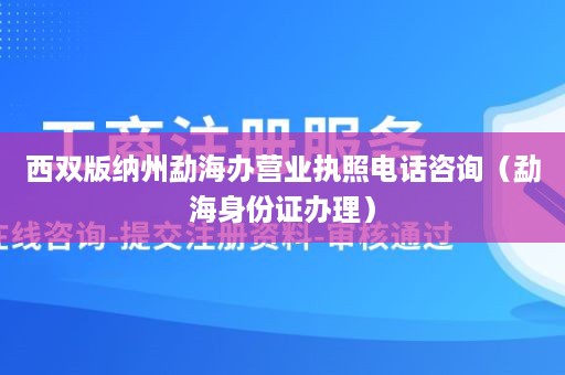 西双版纳州勐海办营业执照电话咨询（勐海身份证办理）