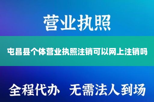 屯昌县个体营业执照注销可以网上注销吗