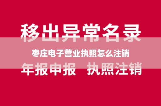 枣庄电子营业执照怎么注销