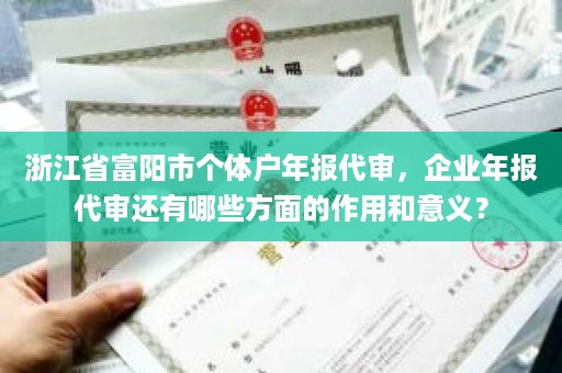 浙江省富阳市个体户年报代审，企业年报代审还有哪些方面的作用和意义？