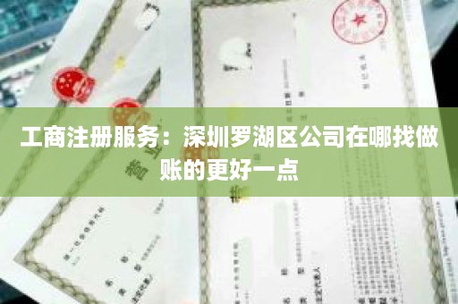 工商注册服务：深圳罗湖区公司在哪找做账的更好一点