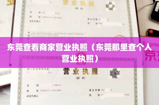 东莞查看商家营业执照（东莞那里查个人营业执照）