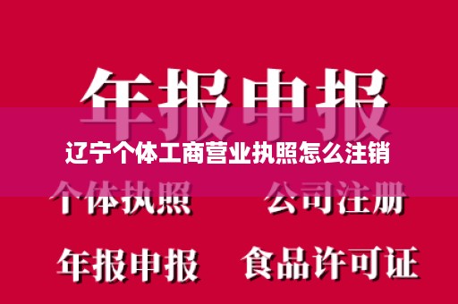 辽宁个体工商营业执照怎么注销