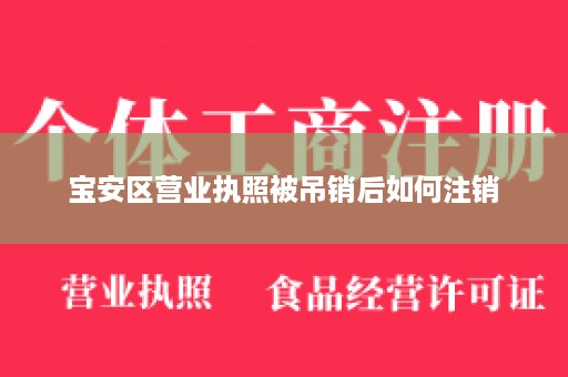 宝安区营业执照被吊销后如何注销