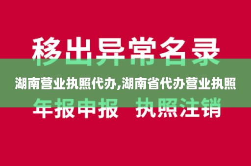 湖南营业执照代办,湖南省代办营业执照