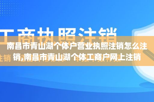 南昌市青山湖个体户营业执照注销怎么注销,南昌市青山湖个体工商户网上注销