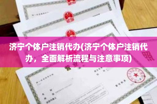 济宁个体户注销代办(济宁个体户注销代办，全面解析流程与注意事项)