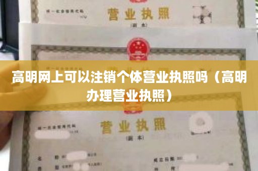 高明网上可以注销个体营业执照吗（高明办理营业执照）