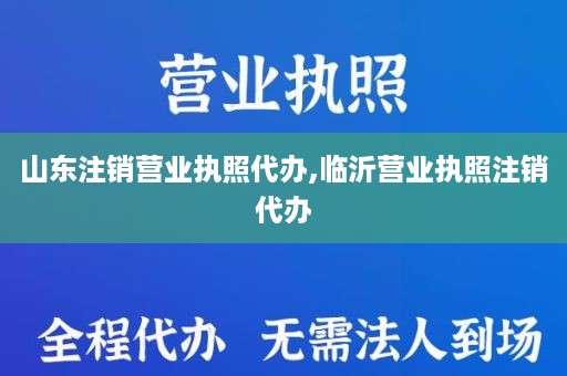 山东注销营业执照代办,临沂营业执照注销代办