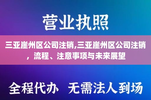 三亚崖州区公司注销,三亚崖州区公司注销，流程、注意事项与未来展望