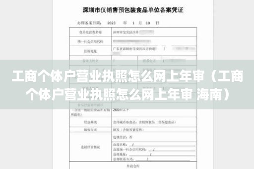 工商个体户营业执照怎么网上年审（工商个体户营业执照怎么网上年审 海南）