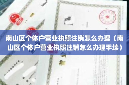 南山区个体户营业执照注销怎么办理（南山区个体户营业执照注销怎么办理手续）