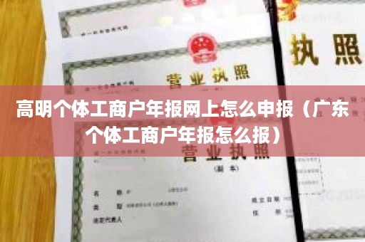 高明个体工商户年报网上怎么申报（广东个体工商户年报怎么报）