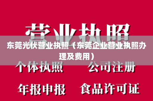 东莞光伏营业执照（东莞企业营业执照办理及费用）