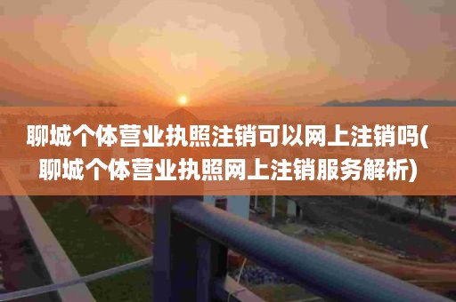 聊城个体营业执照注销可以网上注销吗(聊城个体营业执照网上注销服务解析)