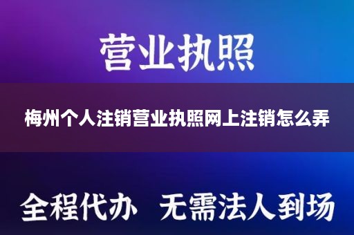 梅州个人注销营业执照网上注销怎么弄