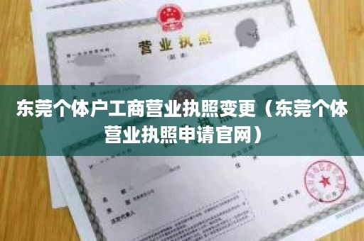 东莞个体户工商营业执照变更（东莞个体营业执照申请官网）