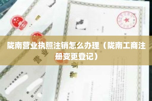 陇南营业执照注销怎么办理（陇南工商注册变更登记）